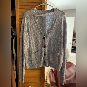 J. Crew Heathered Blue Cardigan Sweater
